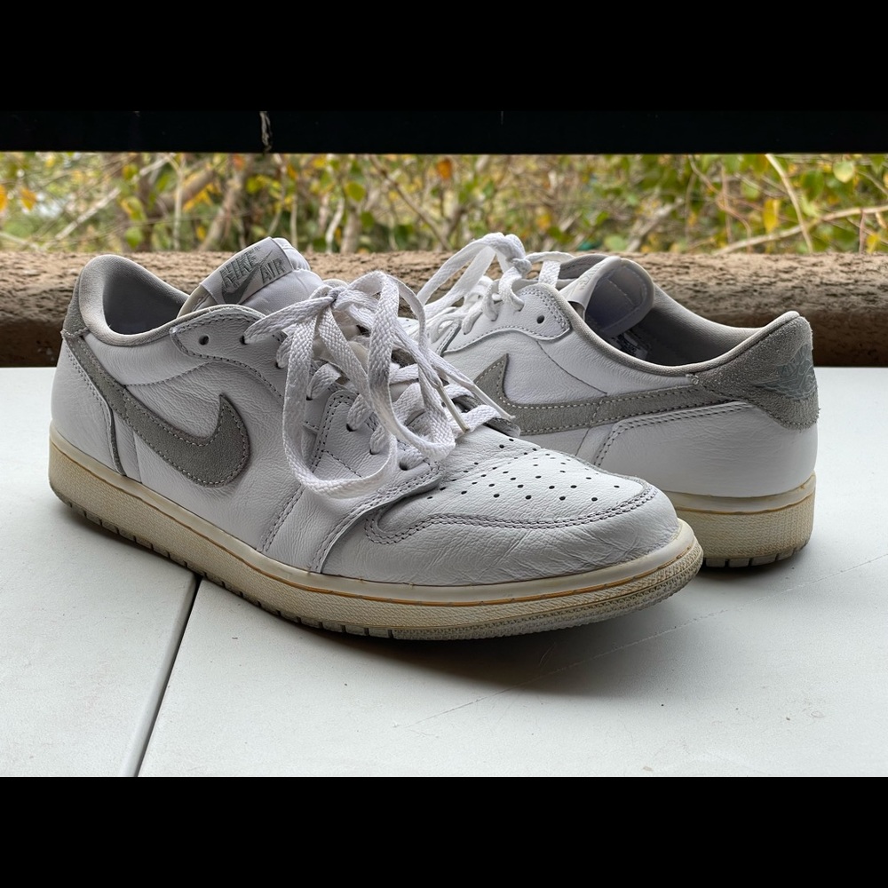 *Vintage Custom* 2021 Air Jordan 1 Low OG White Neutral Grey relisted